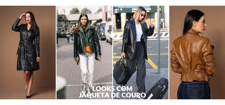 Look Com Jaqueta De Couro Bege Feminino