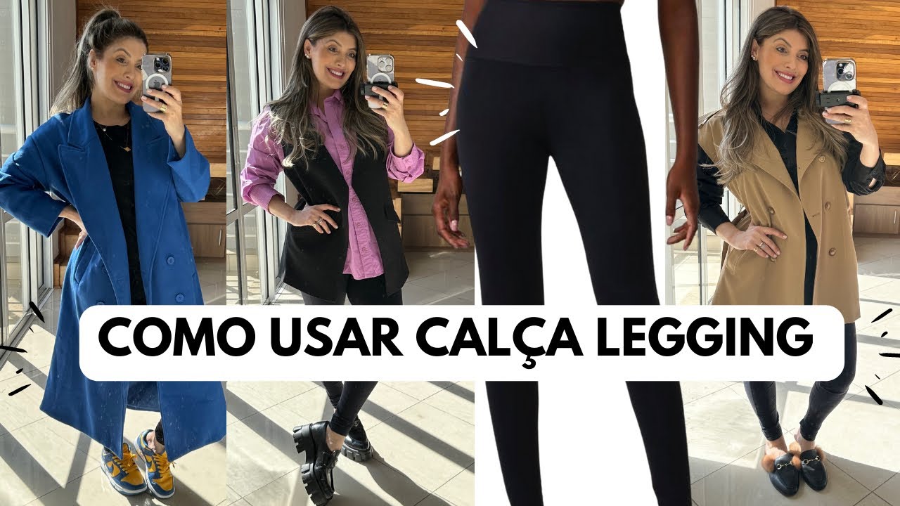 Look Com Legging Preta E Sapatilha Feminino