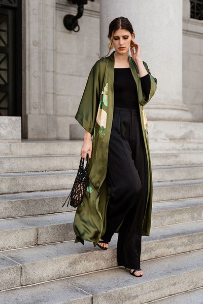 Look Com Kimono De Renda Feminino