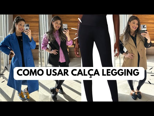 Look Com Legging Preta E Sapatilha Feminino