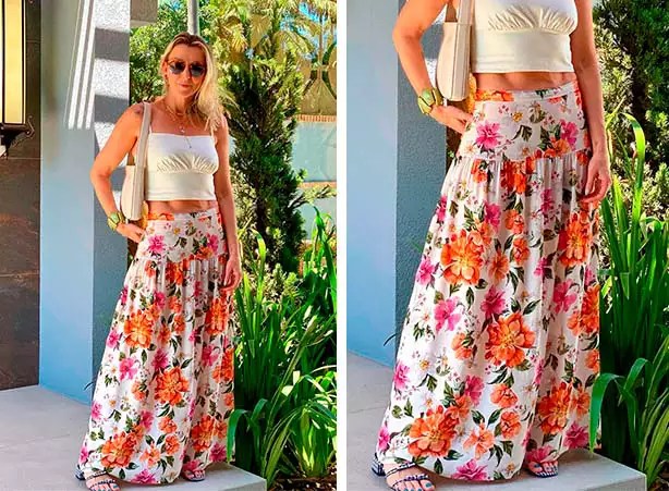 Ideias de Look Com Saia Floral Feminino