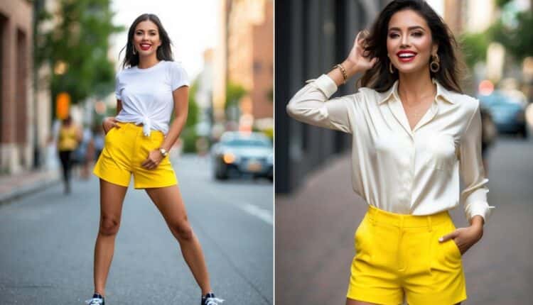 Dicas de moda e ideias de look com short amarelo