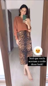 Ideias de Look Com Saia De Onça Feminino