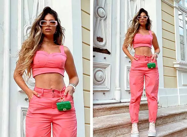 Look Com Rosa Feminino