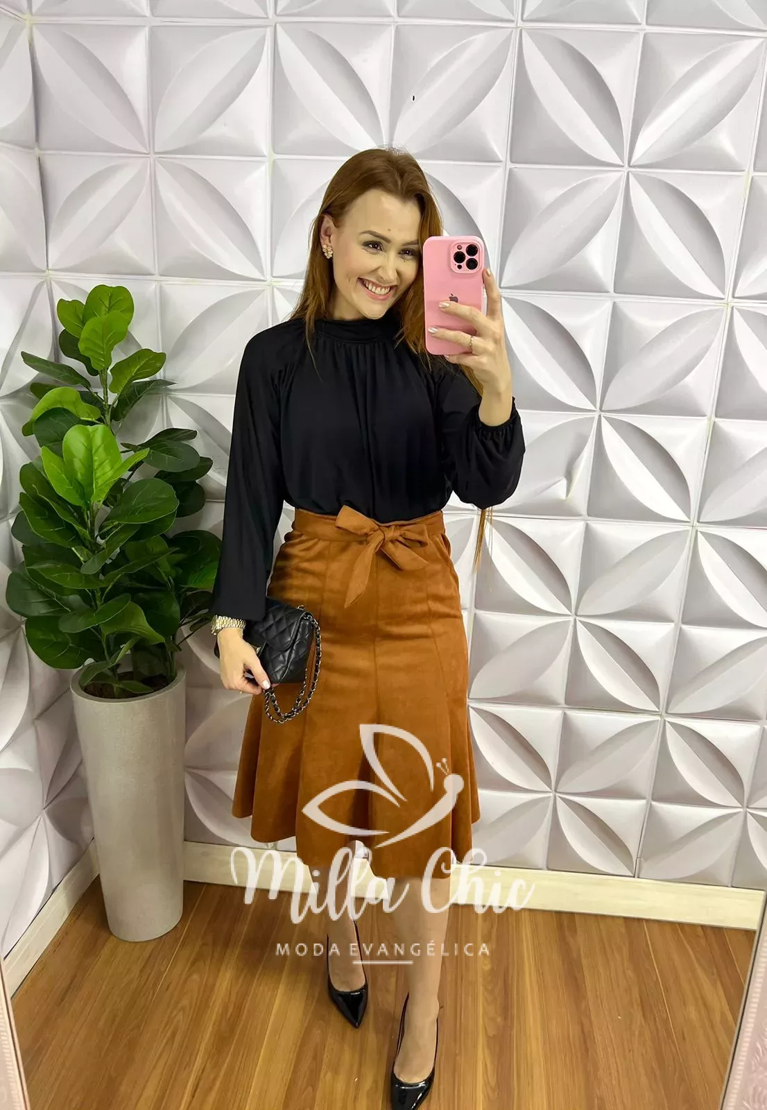 Ideias de Look Com Saia Suede Feminino