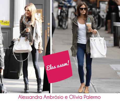 look bolsa branca Feminino