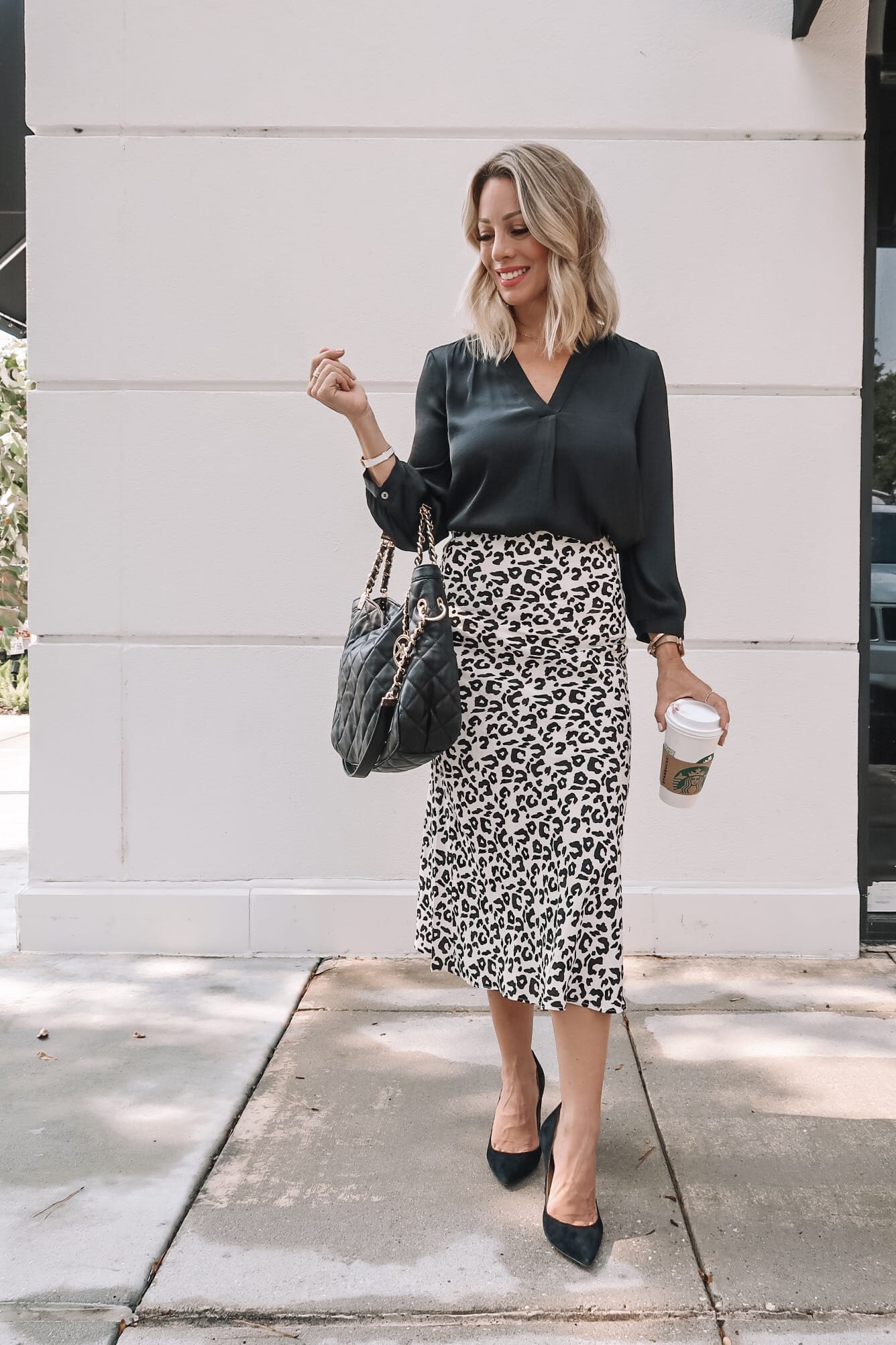 fashion woman look leopard skirt