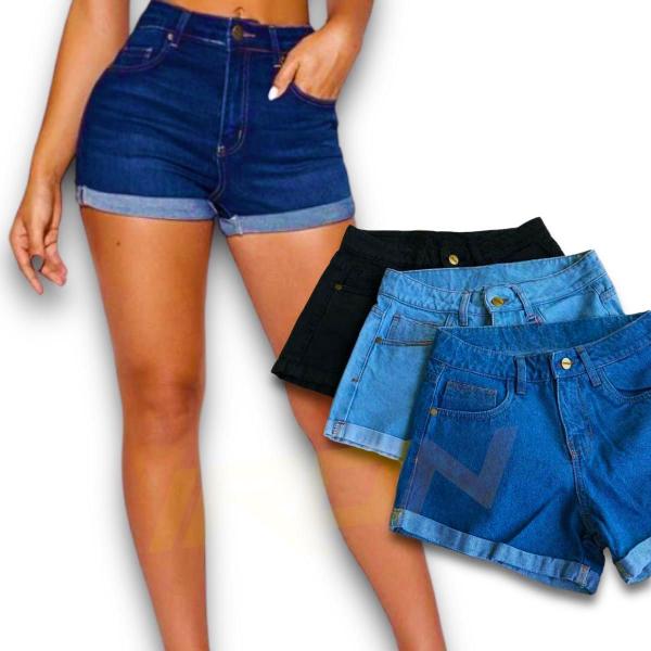 look com short azul Feminino