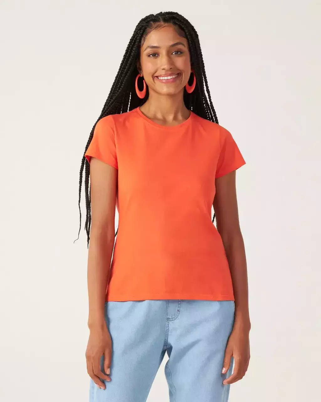 look blusa laranja Feminino