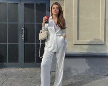 fashion woman look total white