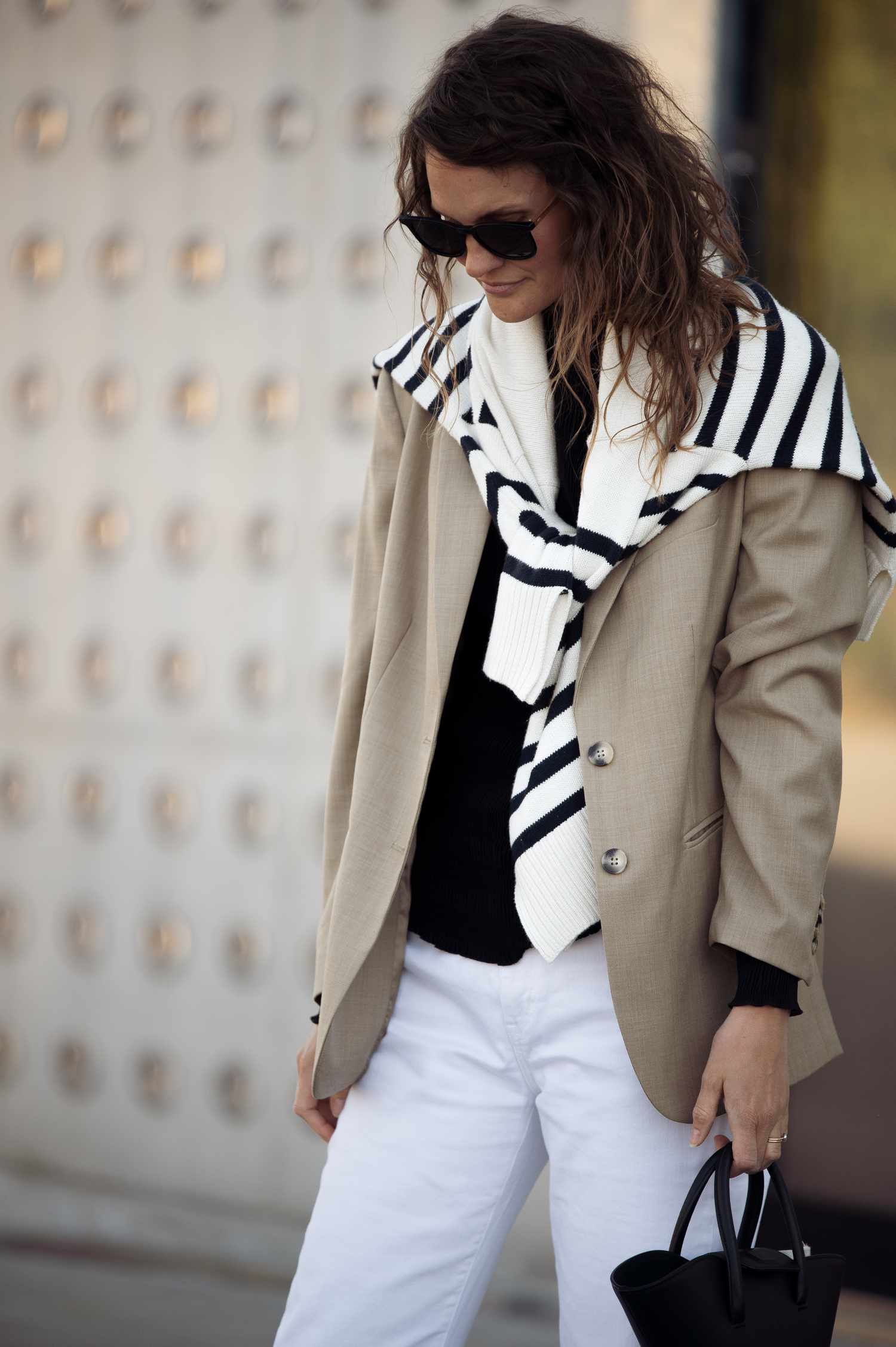 fashion woman look with stripes