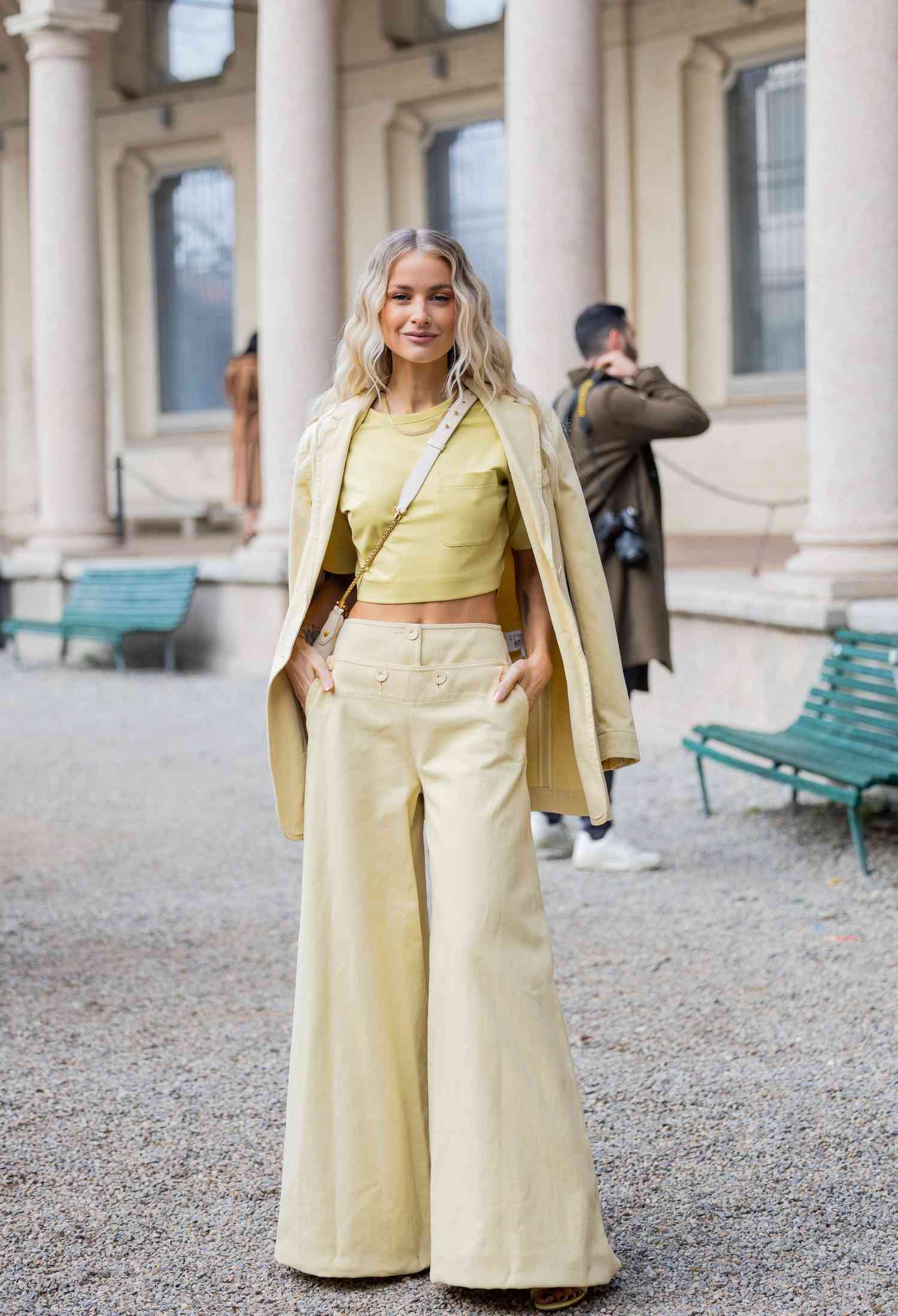 fashion woman look yellow pants