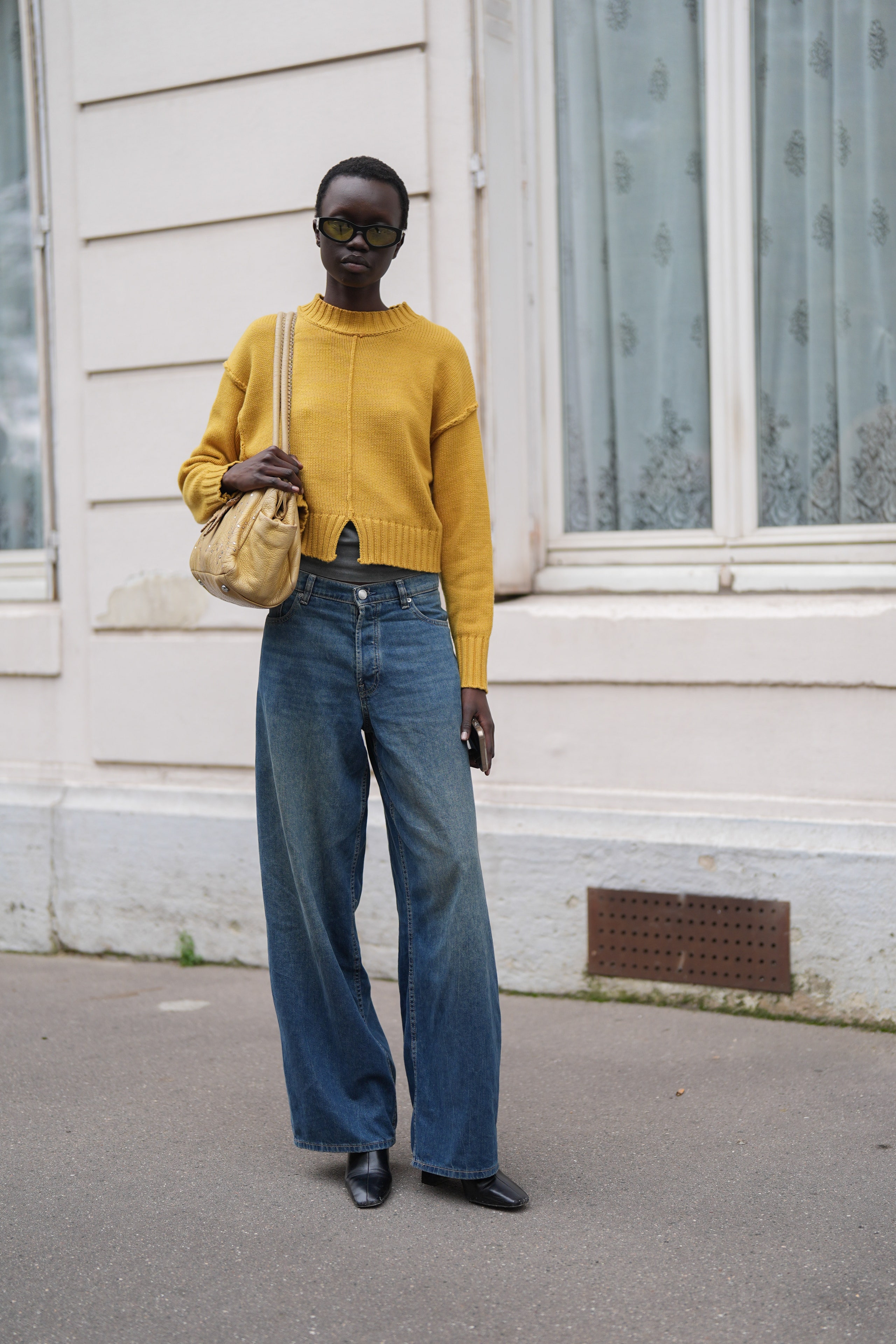 fashion woman look yellow pants