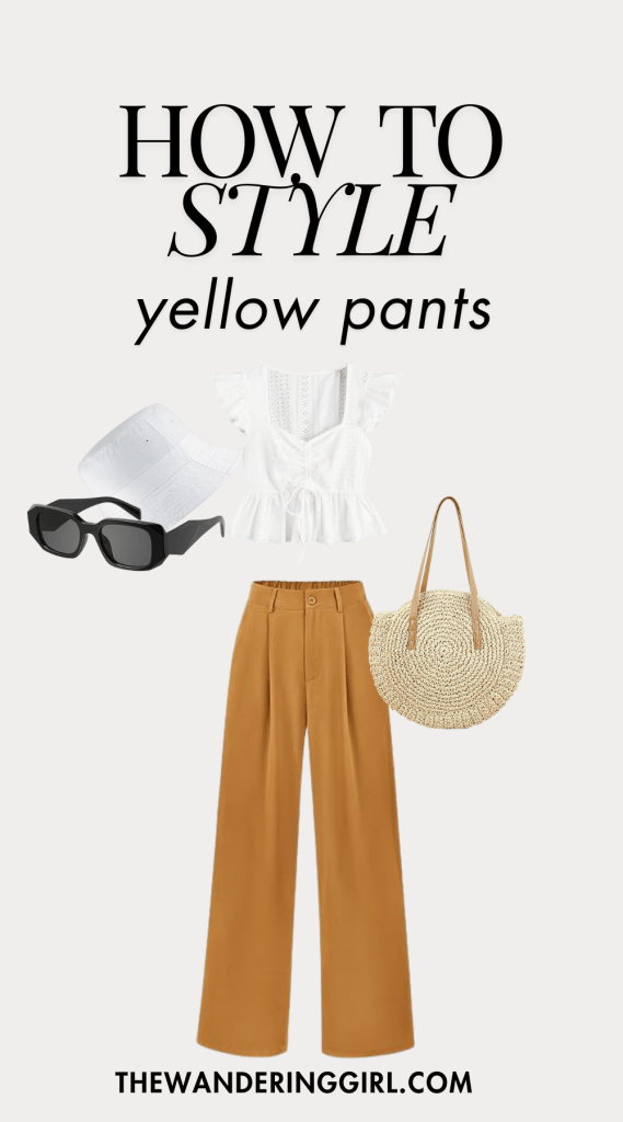 fashion woman look yellow pants