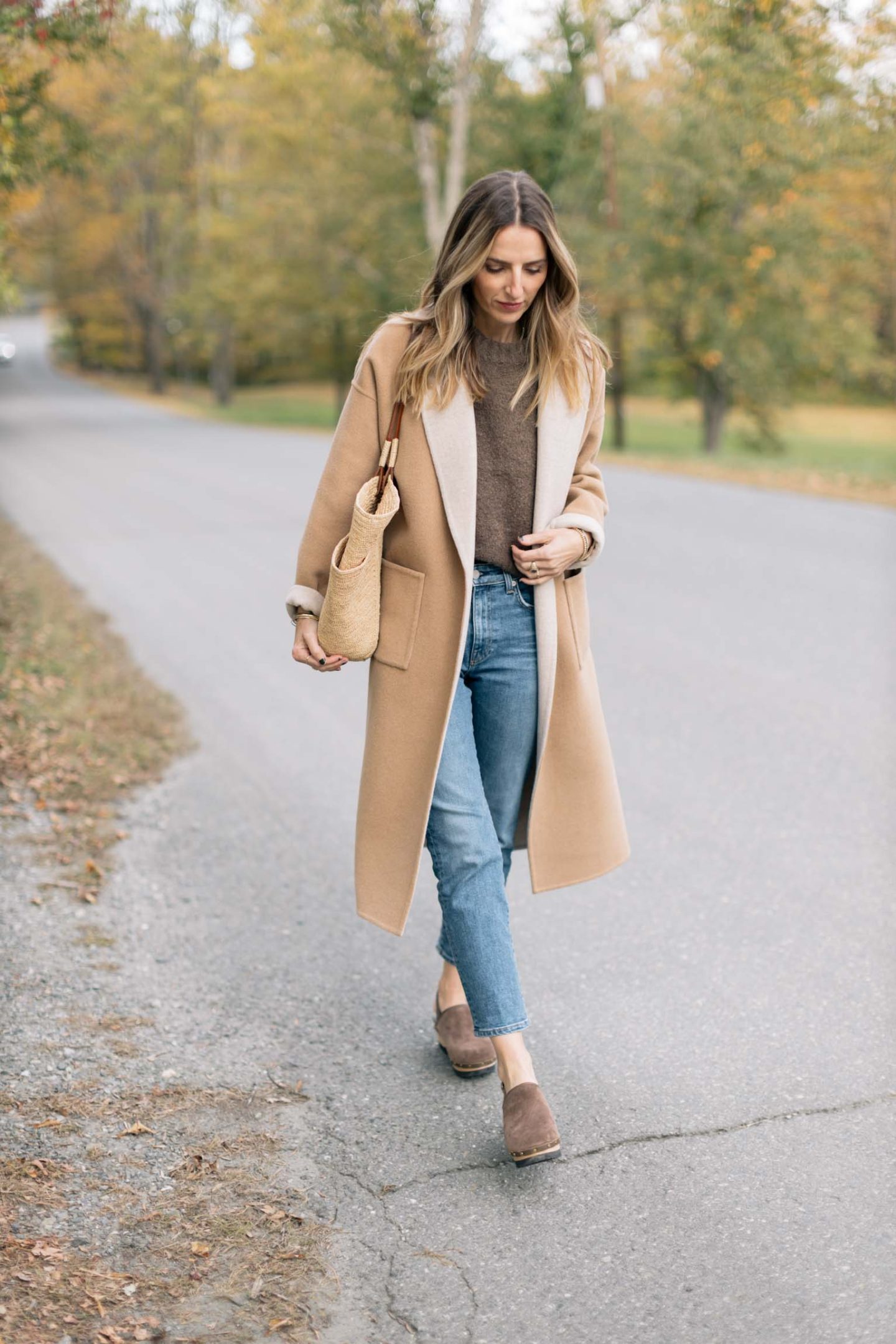 fashion woman look beige coat