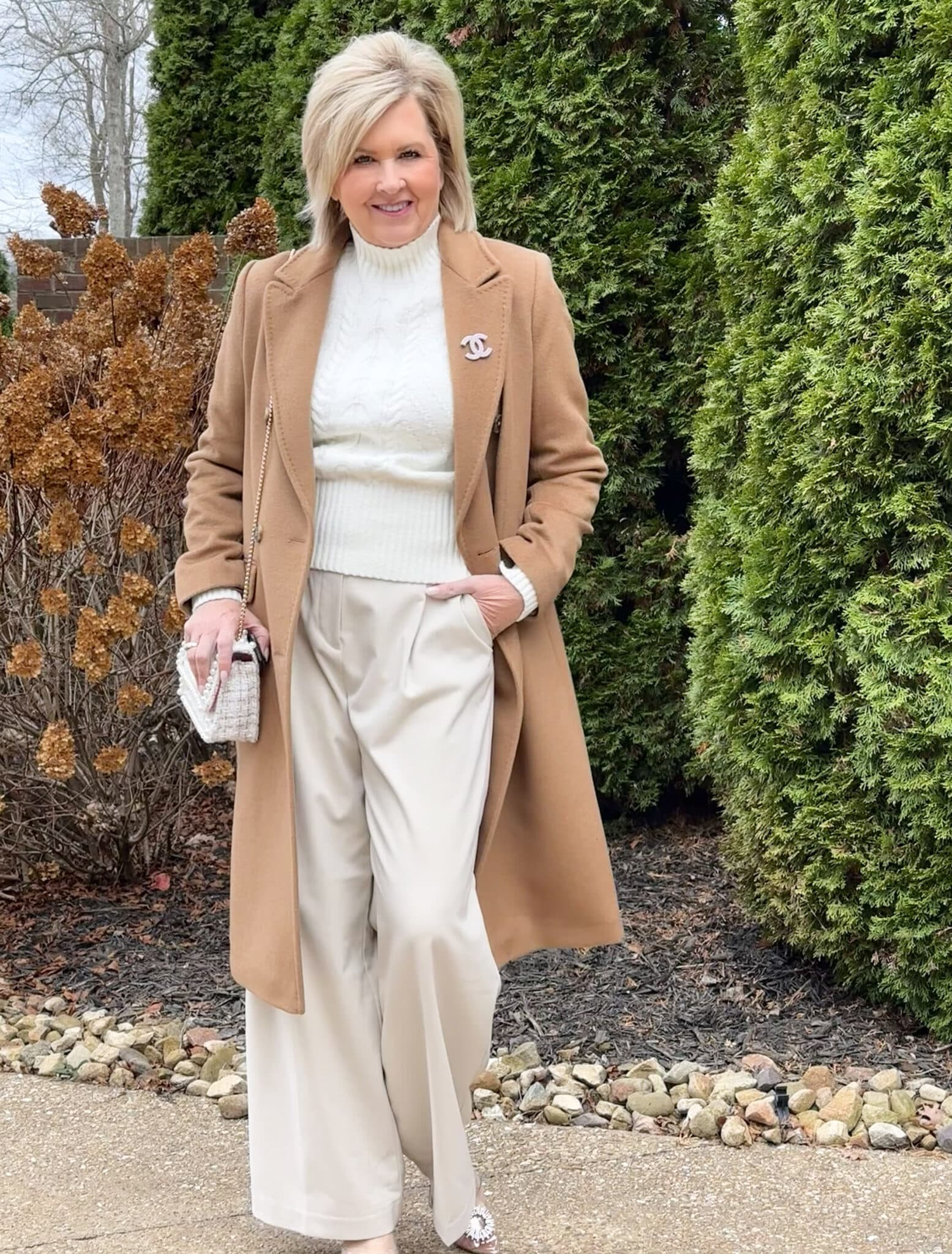 fashion woman look beige coat