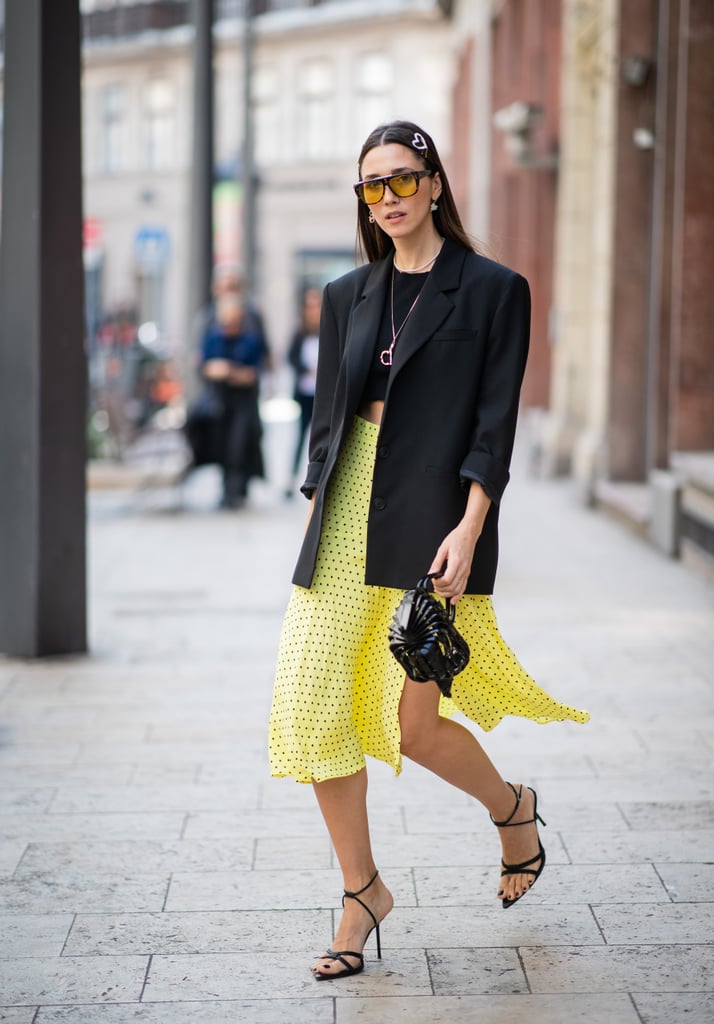 fashion woman look with yellow skirt