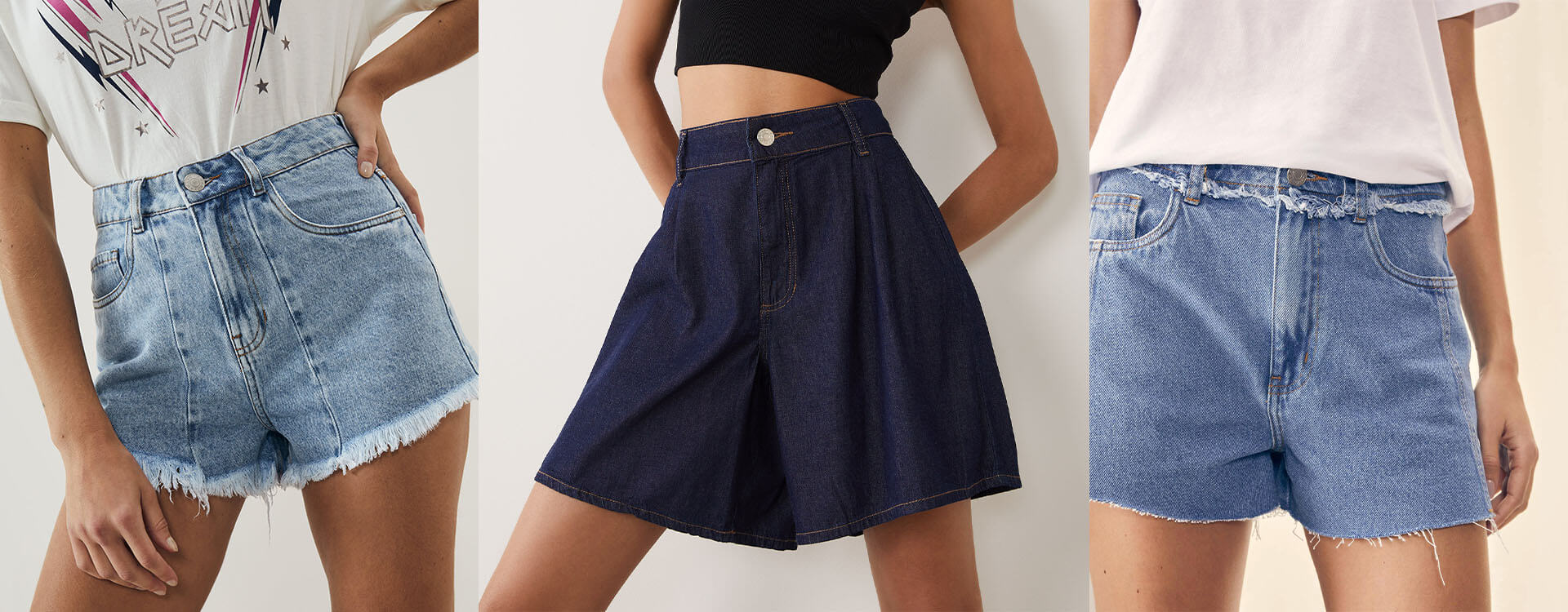 look com short azul Feminino