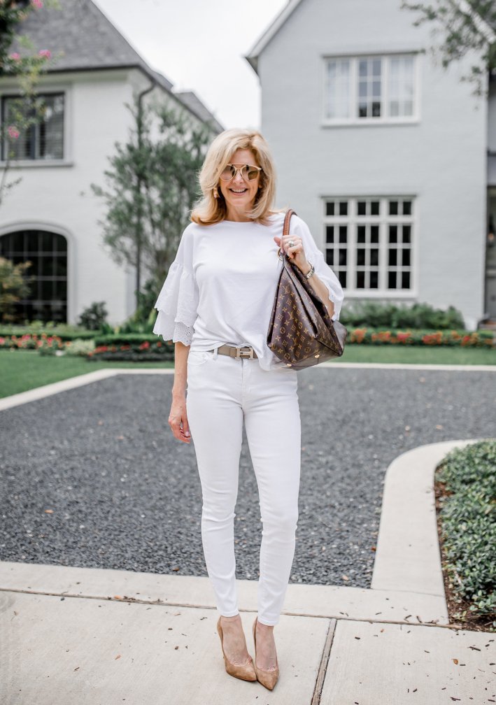 fashion woman look total white