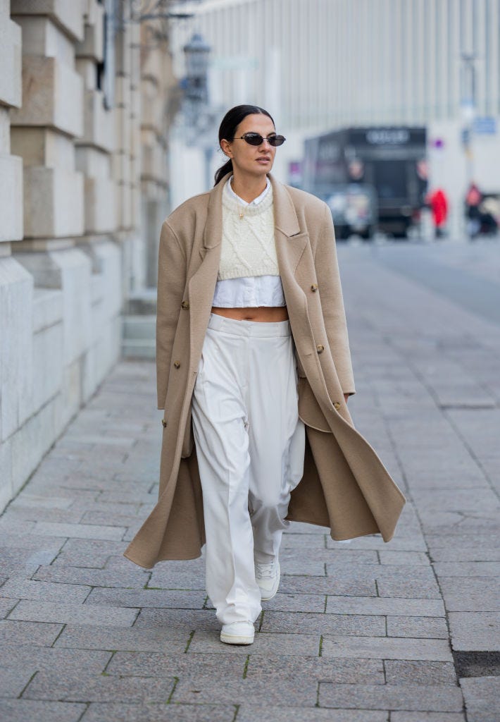 fashion woman look beige coat