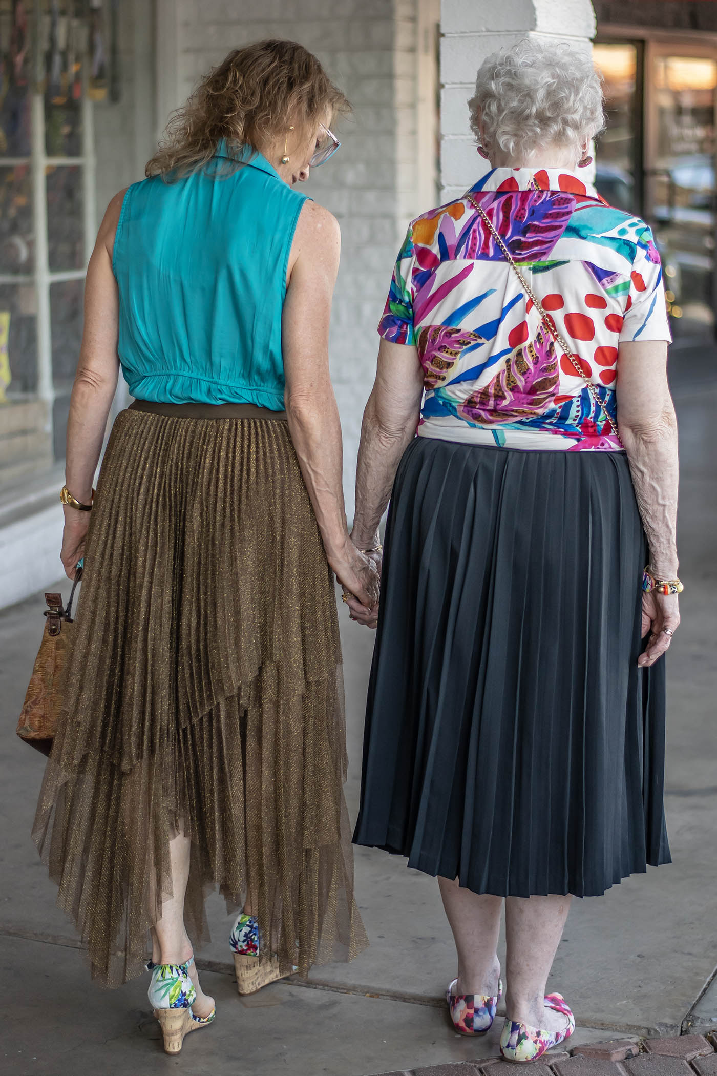 fashion woman look with pleated midi skirt