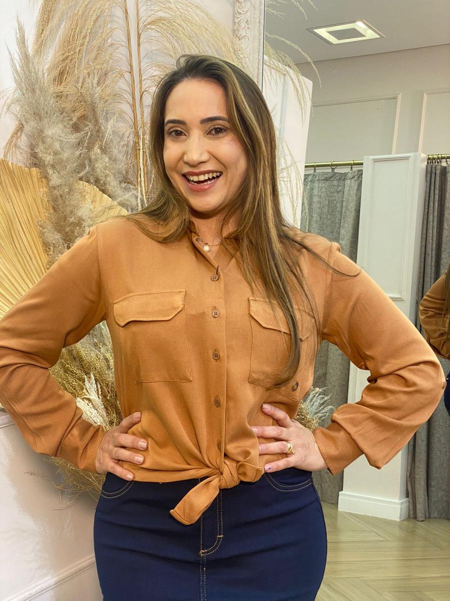 fashion woman look orange blouse