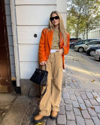 fashion woman look orange blouse