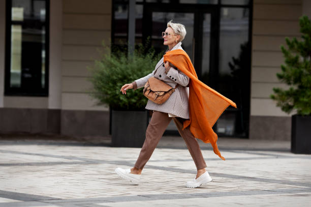 fashion woman look orange blouse