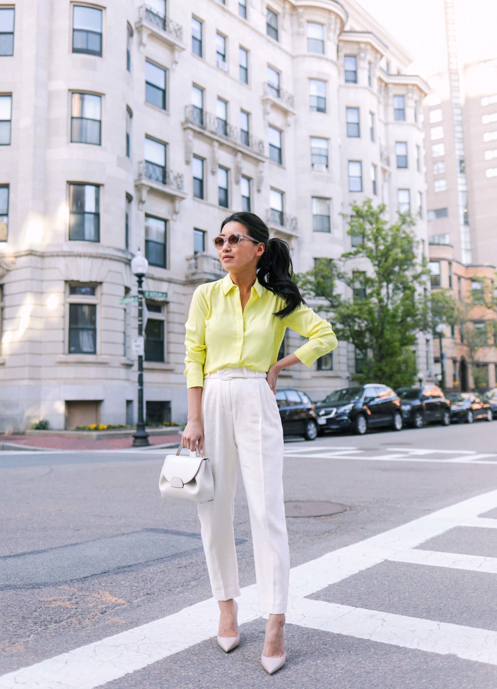 fashion woman look yellow pants