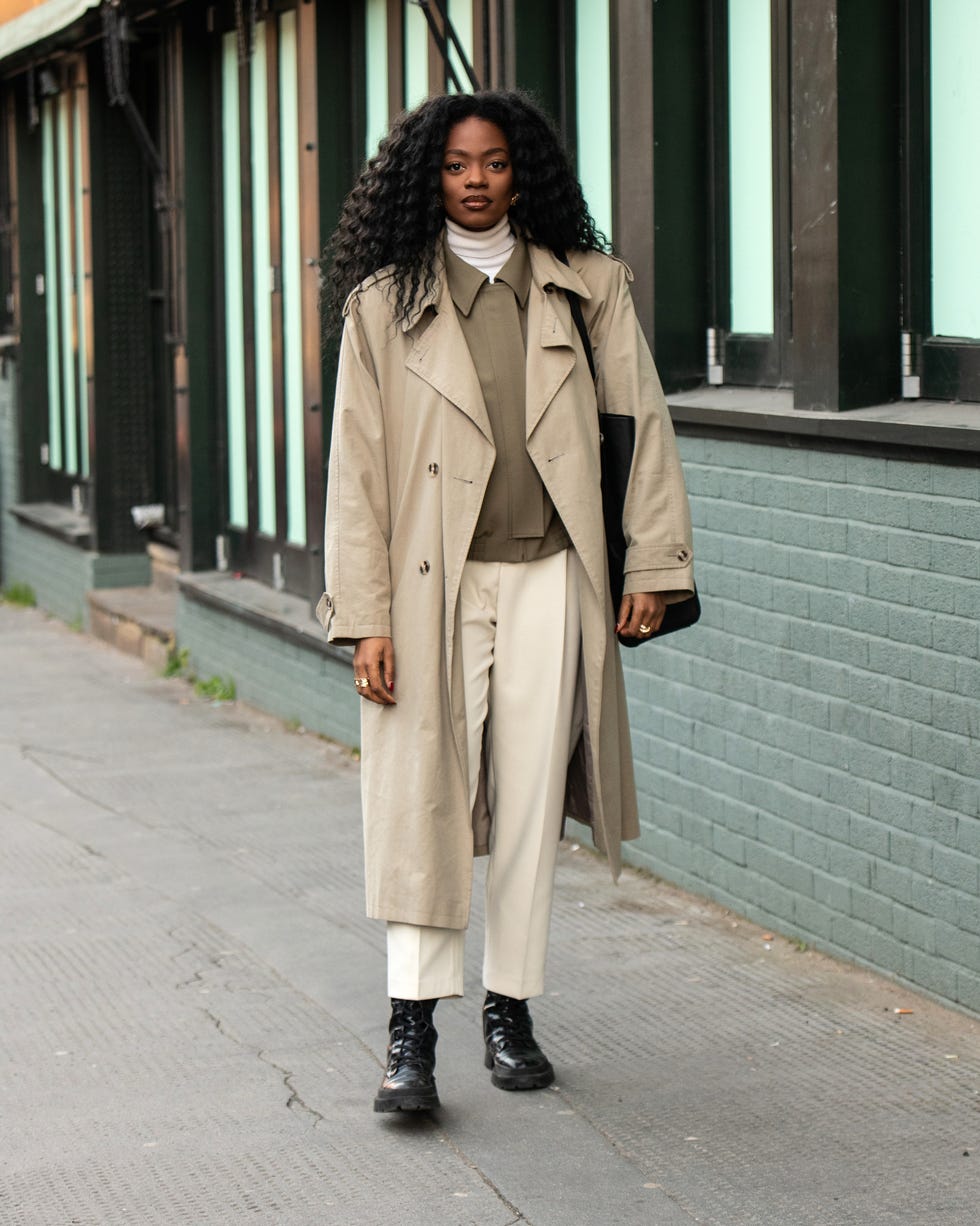 fashion woman look beige coat