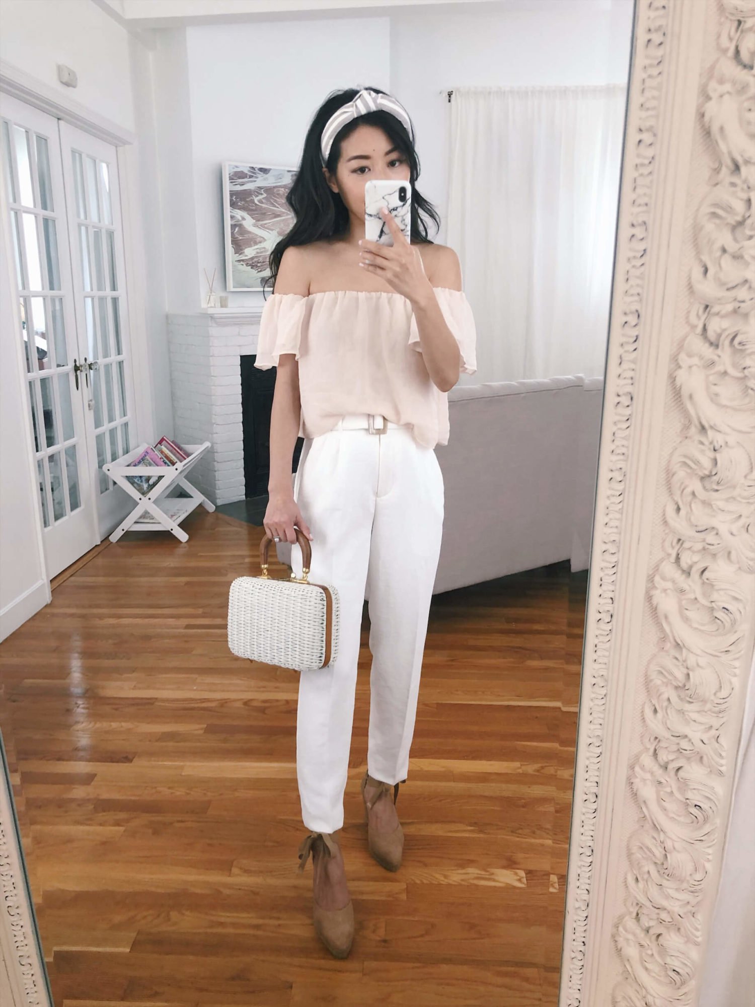 fashion woman look off white pants