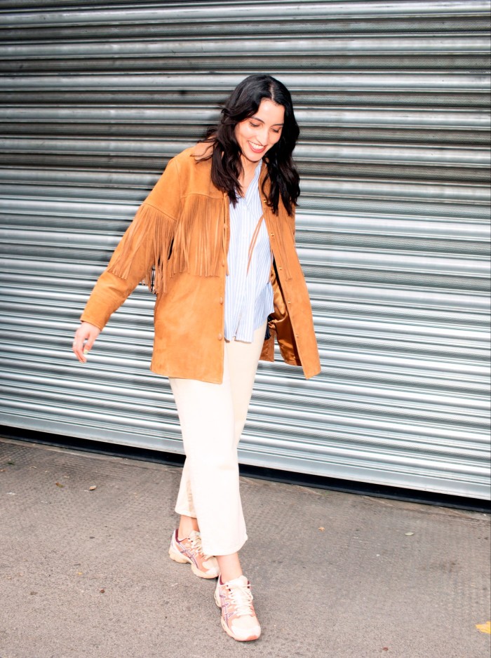 fashion woman look orange blouse