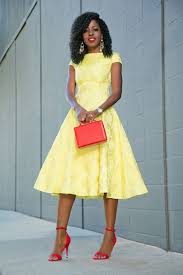 fashion woman look with yellow skirt