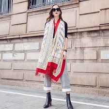 fashion woman look with pashmina