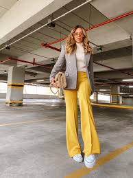 fashion woman look yellow pants