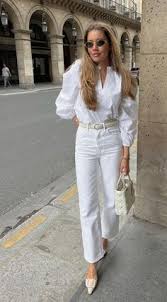 fashion woman look total white