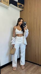 fashion woman look off white pants