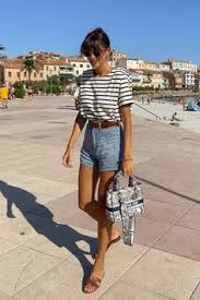 fashion woman look jeans and t-shirt