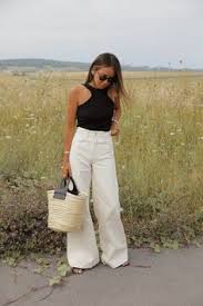 fashion woman look off white pants