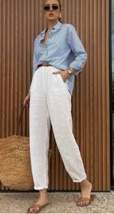 fashion woman look off white pants