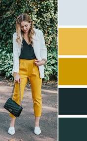 fashion woman look yellow pants