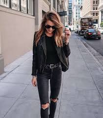 fashion woman look leather