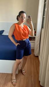 look com short azul Feminino