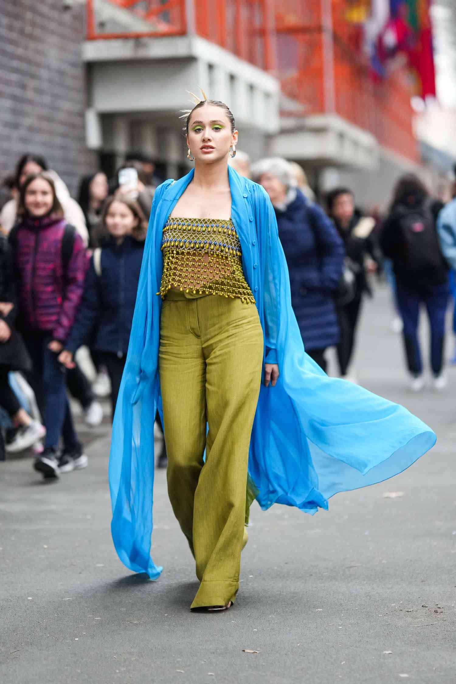 fashion woman look yellow pants