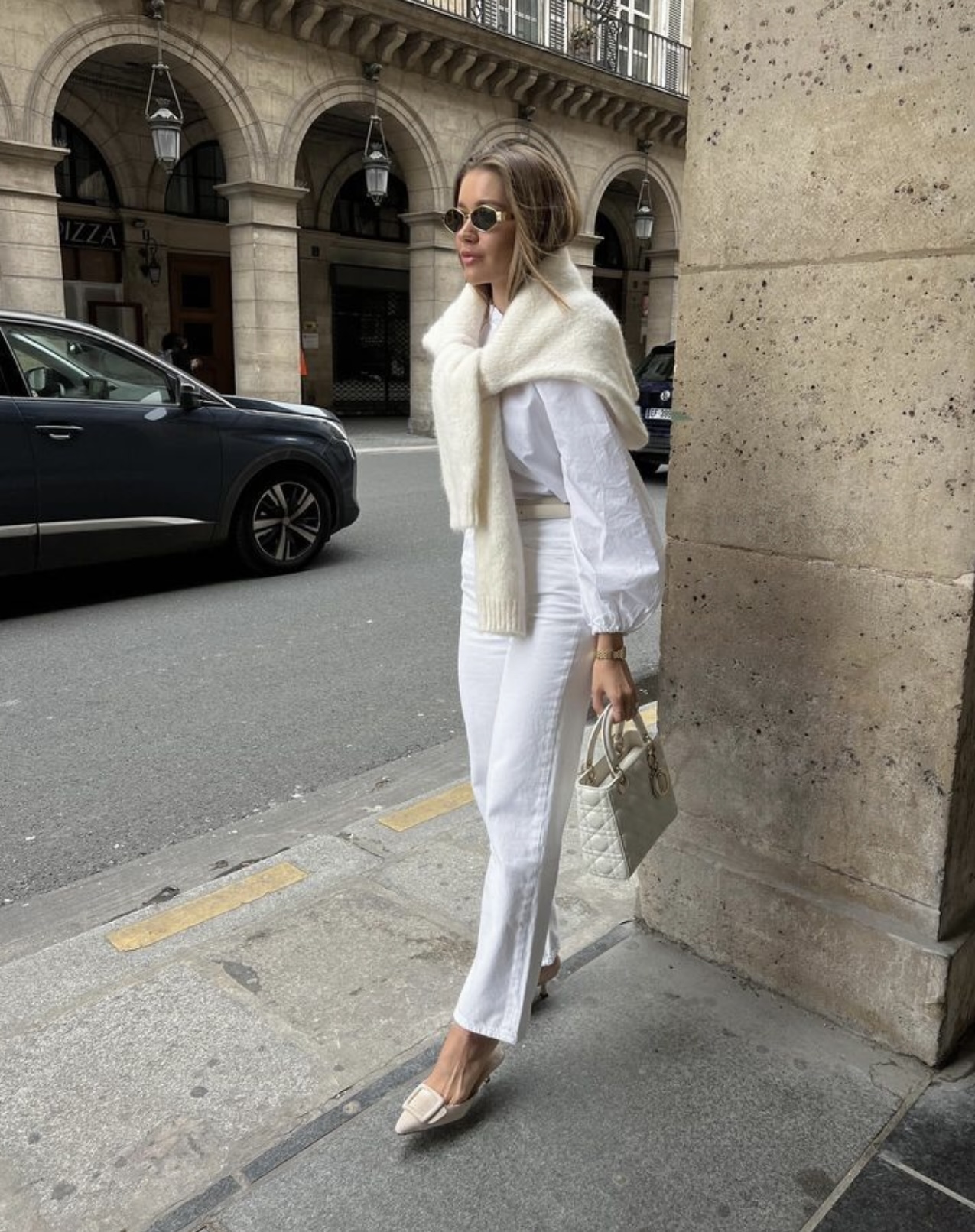 fashion woman look total white