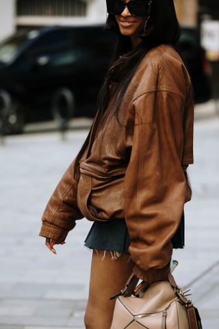 fashion woman look leather