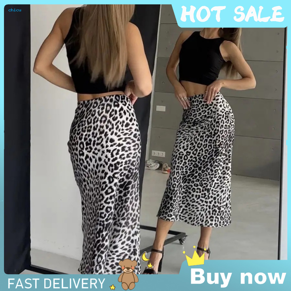 fashion woman look leopard skirt