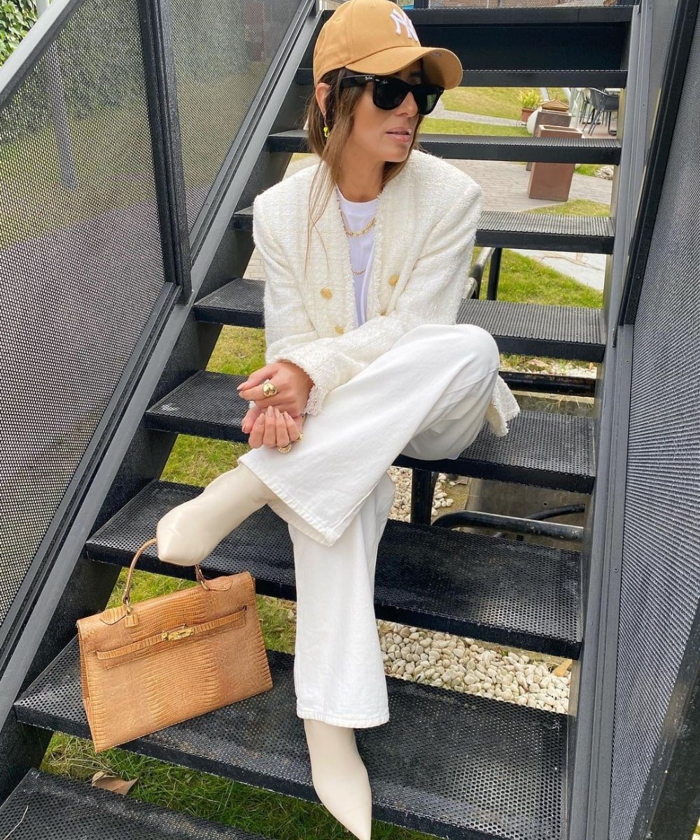 fashion woman look white bag