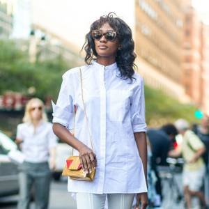 fashion woman look total white