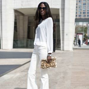 fashion woman look total white